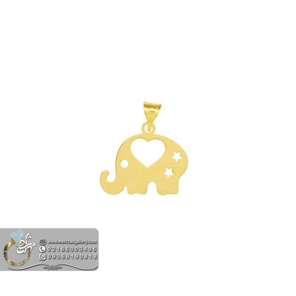 پلاک طلا نوزاد طرح فیل ستاره ای